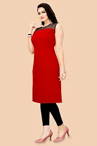 Trendy Red Crepe Kurti For Women-thumb3