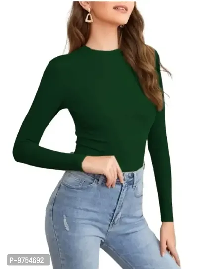 Womens Full Sleeve Top Round Neck Casual Tshirt-thumb5