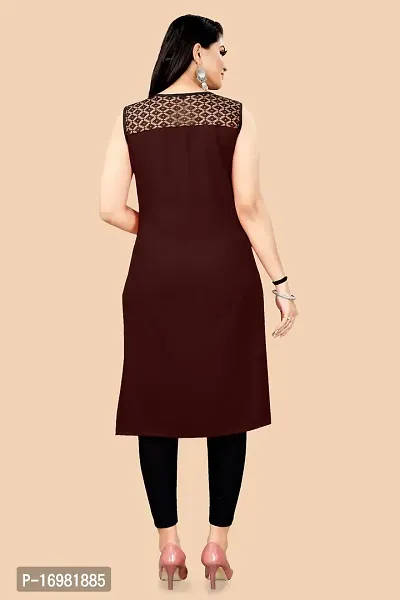 Trendy Maroon Crepe Kurti For Women-thumb2