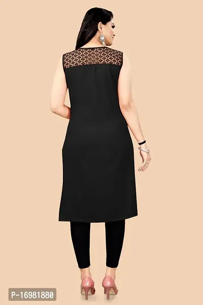 Trendy Black Crepe Kurti For Women-thumb4