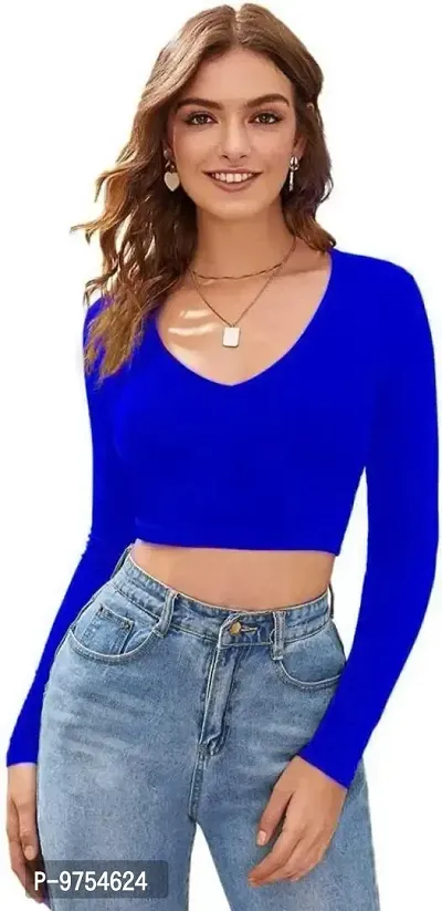 Dream Beauty Fashion Polyester Blend Full Sleeves Crop Top (15 Inches)-thumb0