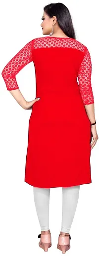 Stylish Straight Red Embellished Crepe Kurta For Women Pack Of 2-thumb3