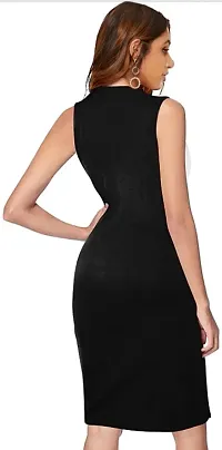 Dream Beauty Fashion Women's Knee Length Dress (Medium, Black  White)-thumb1