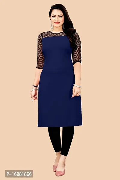 Trendy Blue Crepe Kurti For Women