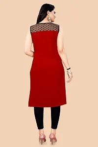 Trendy Red Crepe Kurti For Women-thumb3