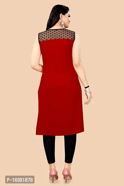 Trendy Red Crepe Kurti For Women-thumb4