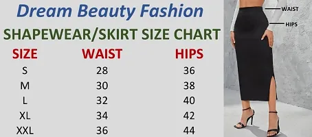 Dream Beauty Fashion Casual Polyester Blend with Side Slit Black Skirt/Petticoat/Shapewear-thumb2