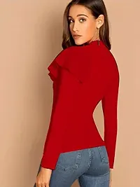 Dream Beauty Fashion Front Frilled High-Neck Full Sleeves Polyester Blend Stylish Top (24 Inches)-thumb3