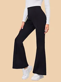 Elegant Black Polyester Solid Trousers For Women-thumb3