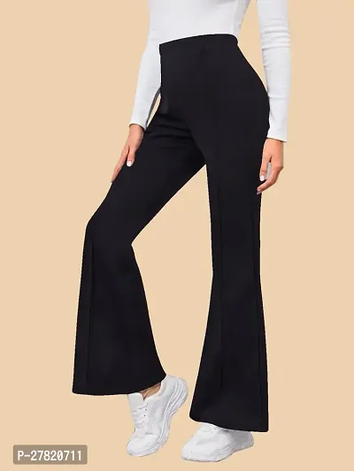 Elegant Black Polyester Solid Trousers For Women-thumb4