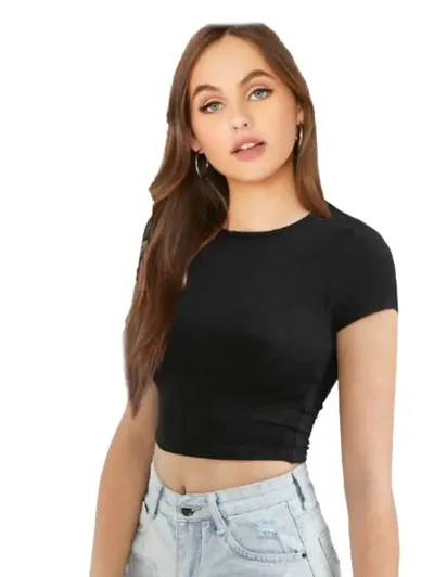 Solid Cotton Blend Crop Top Collection