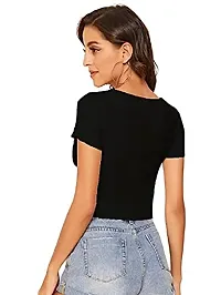 Dream Beauty Fashion Casual V-Neck Short Sleeves Crop Top (17 Inches)-thumb4