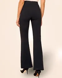 Elegant Black Polyester Solid Trousers For Women-thumb3