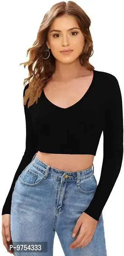 Women's Full Sleeve Round High Neck Top-thumb0