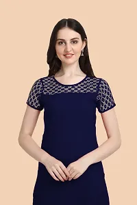 Trendy Blue Crepe Kurti For Women-thumb3