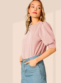 Women's Puff/Baloon Sleeves V-Neck Casual Top-thumb1