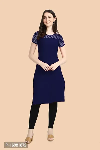 Trendy Blue Crepe Kurti For Women-thumb5