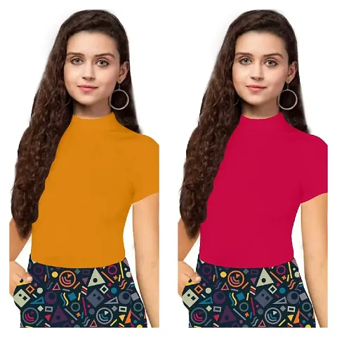 Dream Beauty Fashion Women's Half Sleeve Casual Solid Top Pack of 2