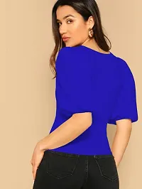 Dream Beauty Fashion Bishop Sleeves Square Neck Slim Top Polyester Blend (23 Inches)-thumb1