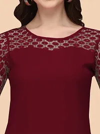 Trendy Maroon Crepe Kurti For Women-thumb3