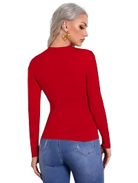 Womens Full Sleeve Top Round Neck Casual Tshirt-thumb3