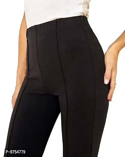 Black Polyester Blend Casual Trousers Trousers   Capris For Women-thumb4