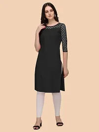 Trendy Black Crepe Kurti For Women-thumb2