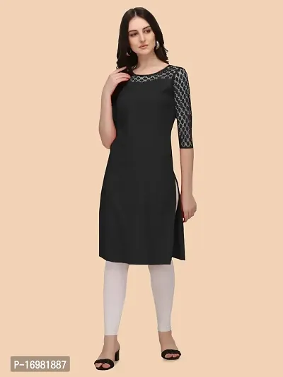 Trendy Black Crepe Kurti For Women-thumb3