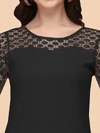 Trendy Black Crepe Kurti For Women-thumb1