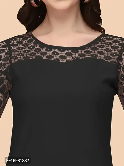 Trendy Black Crepe Kurti For Women-thumb2