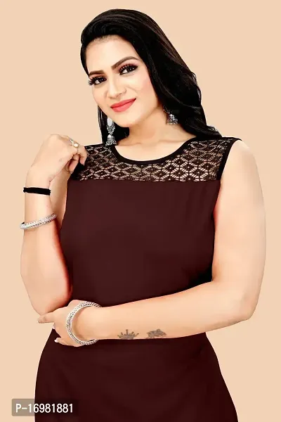 Trendy Maroon Crepe Kurti For Women-thumb3