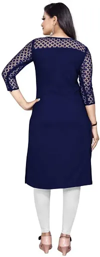 Stylish Straight Blue Embellished Crepe Kurta For Women Pack Of 2-thumb3