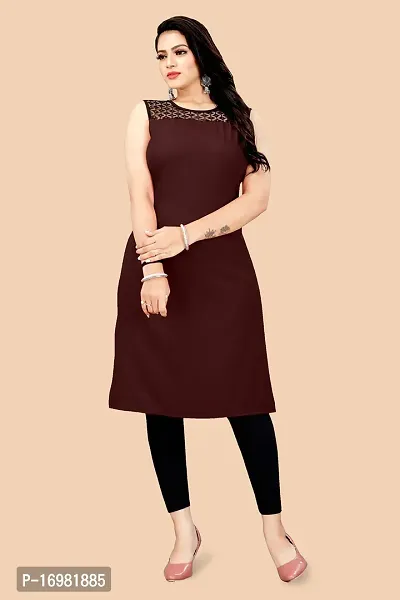 Trendy Maroon Crepe Kurti For Women-thumb0