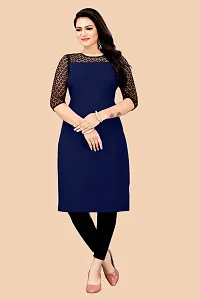 Trendy Blue Crepe Kurti For Women-thumb3