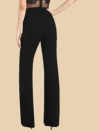 Elegant Black Polyester Solid Trousers For Women-thumb2