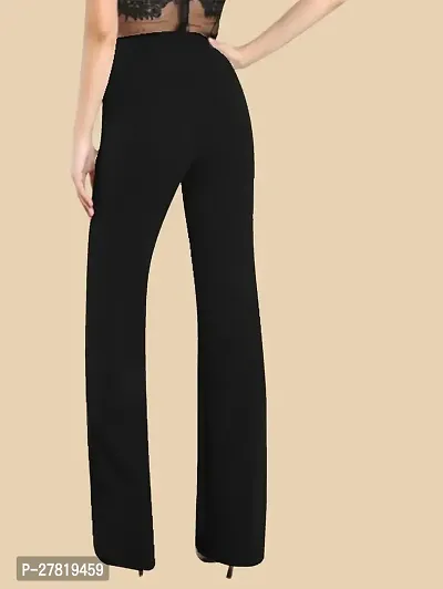 Elegant Black Polyester Solid Trousers For Women-thumb3