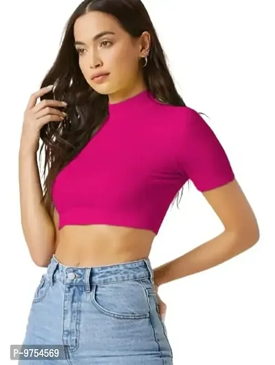 Dream Beauty Fashion Polyester Blend Crop Top (15 Inches)