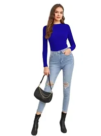 Women Polyester Blend Full Sleeves Crop Top-thumb3