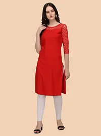 Trendy Red Crepe Kurti For Women-thumb4