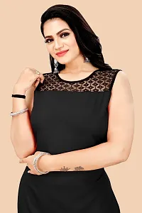 Trendy Black Crepe Kurti For Women-thumb2