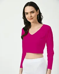 Elegant Pink Polyester Solid Top For Women-thumb1