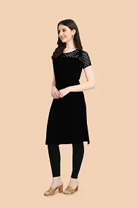 Trendy Black Crepe Kurti For Women-thumb1