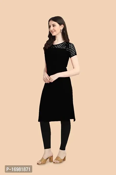 Trendy Black Crepe Kurti For Women-thumb2