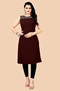 Trendy Maroon Crepe Kurti For Women-thumb1