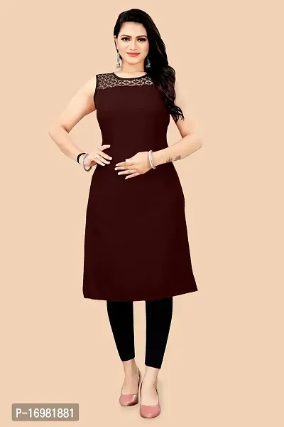 Trendy Maroon Crepe Kurti For Women-thumb2