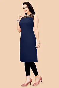 Trendy Blue Crepe Kurti For Women-thumb4