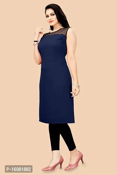 Trendy Blue Crepe Kurti For Women-thumb5