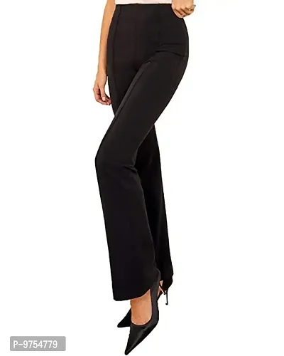 Black Polyester Blend Casual Trousers Trousers   Capris For Women-thumb2