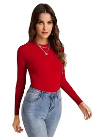 Women Polyester Blend Full Sleeves Crop Top-thumb2