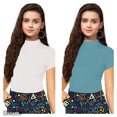 Dream Beauty Fashion Women's Half Sleeve Casual Solid Top Pack of 2